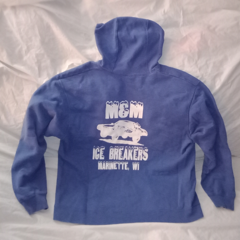 Vintage Ice Breakers Car Racing Hoodie Sweatshirt Size Large